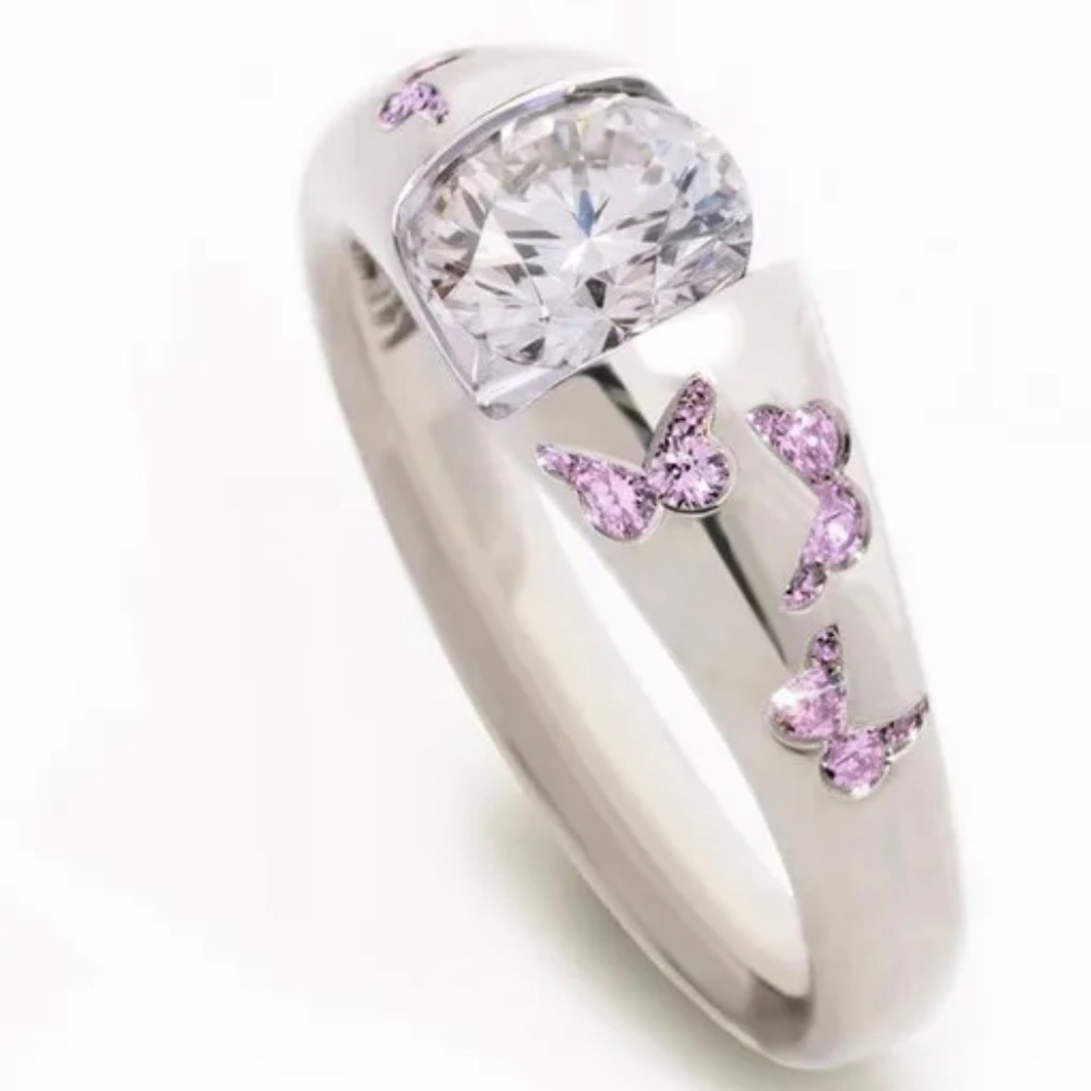 Pink Butterfly Ring